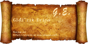 Glózik Erina névjegykártya